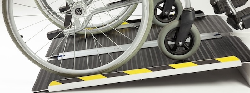 Antislip black wheelchair ramp