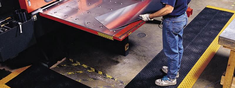 Anti fatigue mat in workplace 