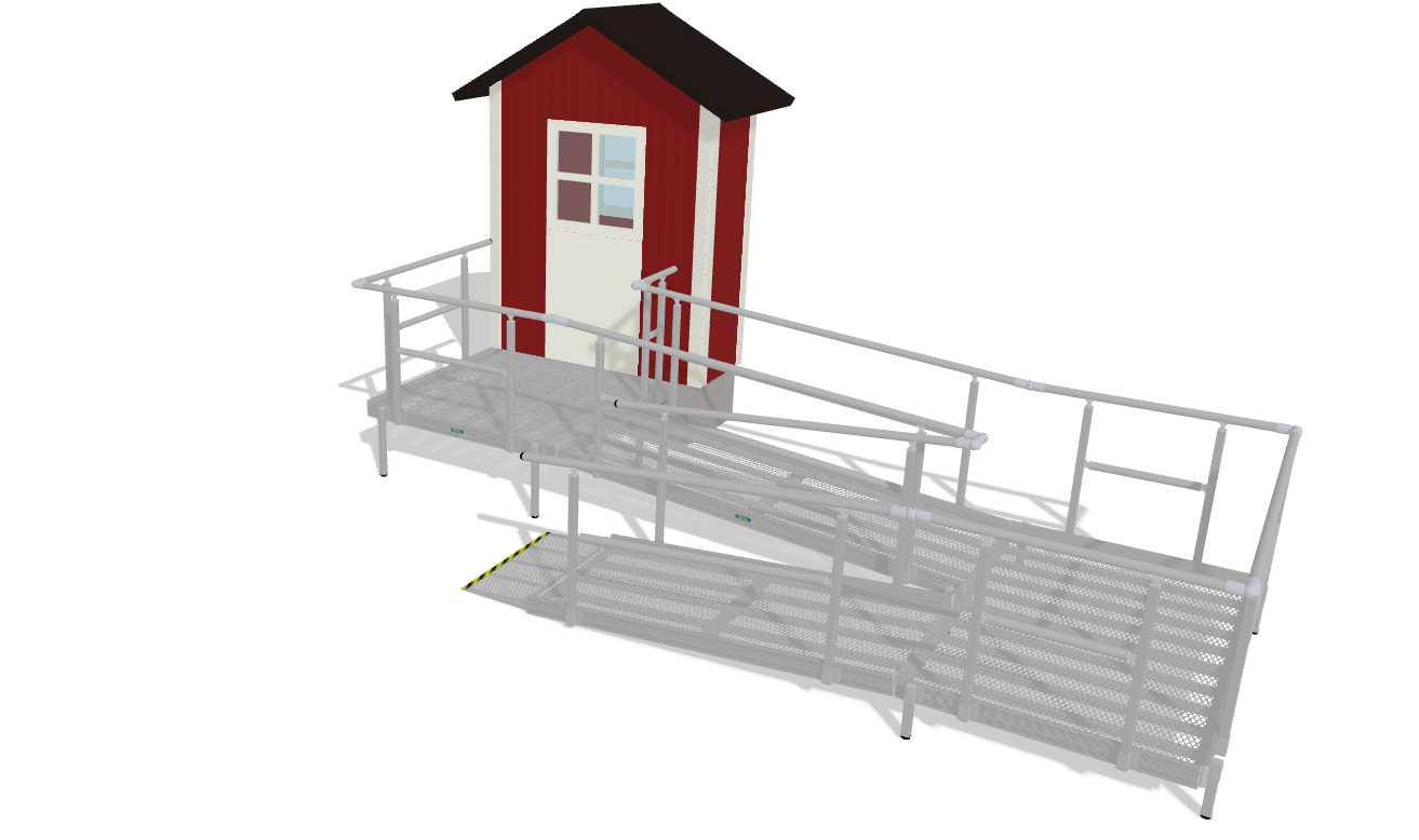 900mm Wide Ramp System with Handrails