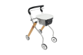 Indoor rollator with tray and bag