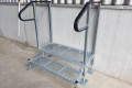 Two steps with handrails 