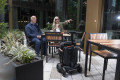 AeroCarbon Scooter stored in restaurant 