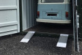 Aluminium container ramps resting on container