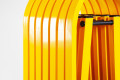 Close up of the stored expandable barrier 