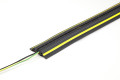 Black and yellow PVC cable protector