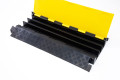 3 channel black and yellow cable protector with hinged lid