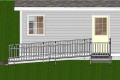 Steel access ramp with double handrails