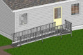 Steel mobility ramp outside home