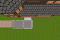 Semi permanent ramp with handrails