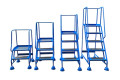 Platform steps with handrails and grip surface 4 heights