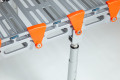 Close up of adjustable support legs