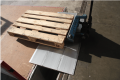 pallet truck on loading bridge