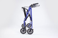 Folded blue rollator