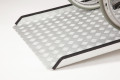 Anti-slip surface on the aluminium wheelchair ramp 