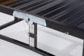 Portable platform hinges open