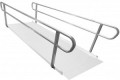 Handrails attached to wheelchair ramp