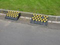 Rubber kerb ramps next to kerb