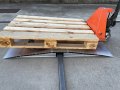 Pallet truck on bridge ramp