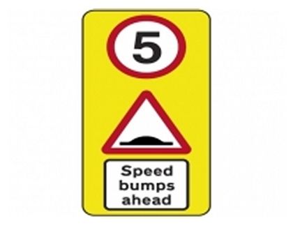 5mph Speed bump warning sign