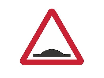 Triangle speed bump sign