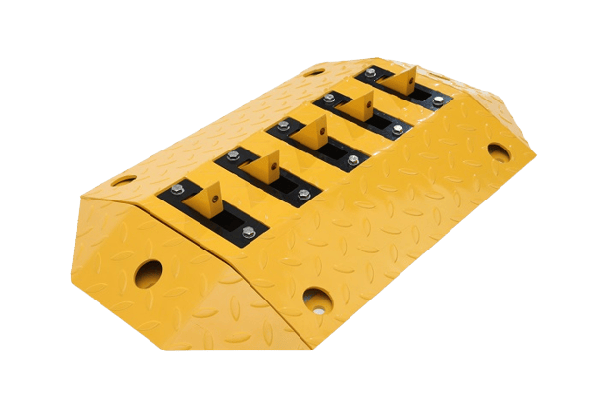 Heavy duty directional flow plate yellow with sharks teeth