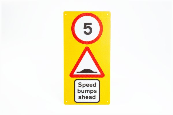 Speed bump warning sign speed bumps ahead yellow 
