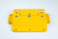 Yellow flow plate with fixing points for cars