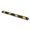 Black and yellow wheel stops 