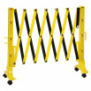 Expandable barrier on wheels 