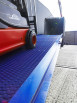 Forklift on yard ramp