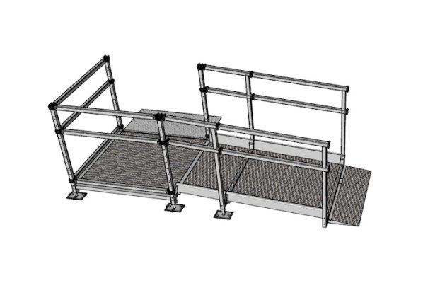 1.5m modular wheelchair ramp kit with handrails 