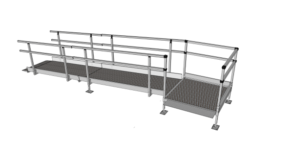 Modular Kit with Platform and Double Height Handrails (1500mm x 4200mm long)
