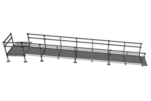 7m wheelchair ramp with handrails 