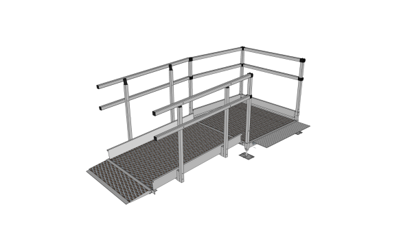 Modular Kit with Platform and Double Height Handrails (1500mm x 1360mm long)