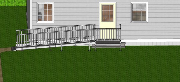 Front view of modular ramp 