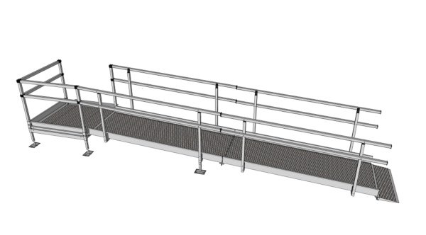Modular wheelchair ramp with hand rails 4.6m 