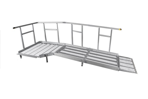 Aluminium Modular Ramp Kit with Platform and Handrails - 900mm x ramp section