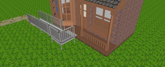 Modular ramp installed in front of house 