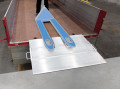 Pallet truck on loading bridge