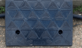 Black rubber kerb ramp grip surface