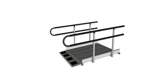 U shaped handrail ends for modular ramps