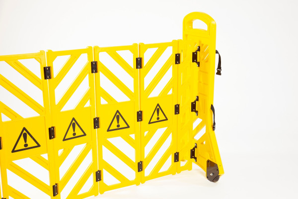 Yellow expandable safety barrier
