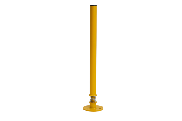 Fixed yellow bollard with spring