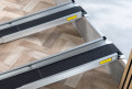 Pair of channel ramps resting on step 