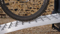 Bike going up the curved motorbike ramp
