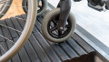close up of top of rubber threshold ramps 