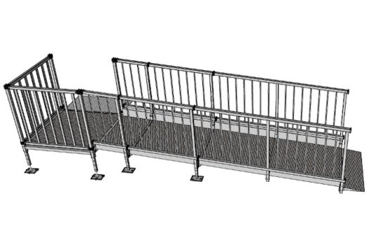 3.5m modular kit with balustrade handrails