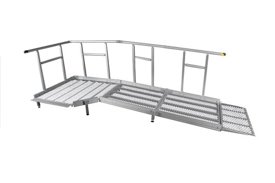 Aluminium Modular Ramp Kit with Platform and Handrails - 1300mm x 2000mm ramp section