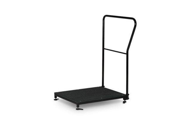 Large half step with single handrail