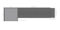 Measurements of right turn modular ramp 3000mm long 